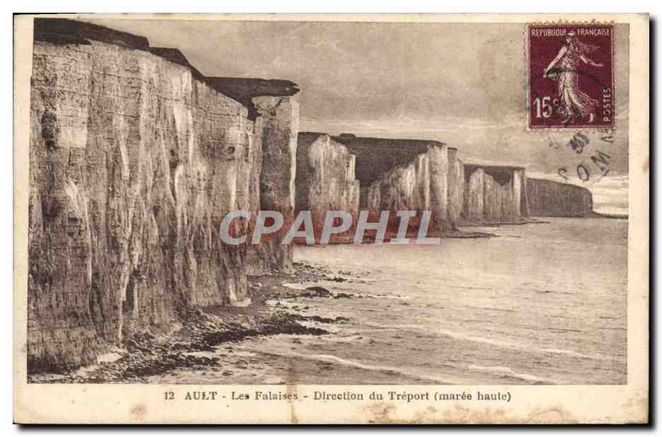 CPA Ault Les Falaises Direction du Treport Maree haute