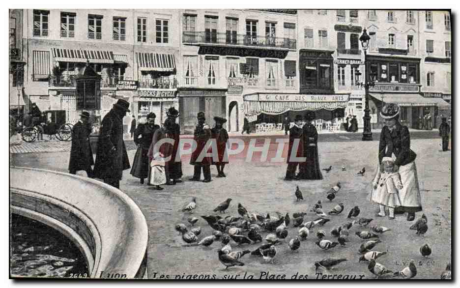 Les pigeons sur la Place des Terreaux — Lyon — éditeur non identifié, n° de série 69