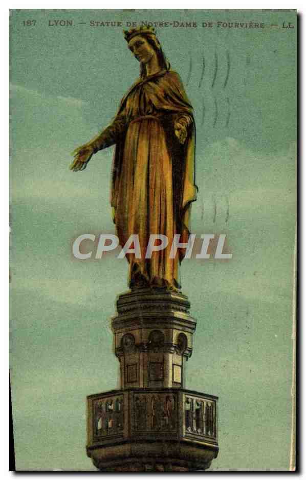 CPA Lyon Statue de Notre Dame de Fourviere