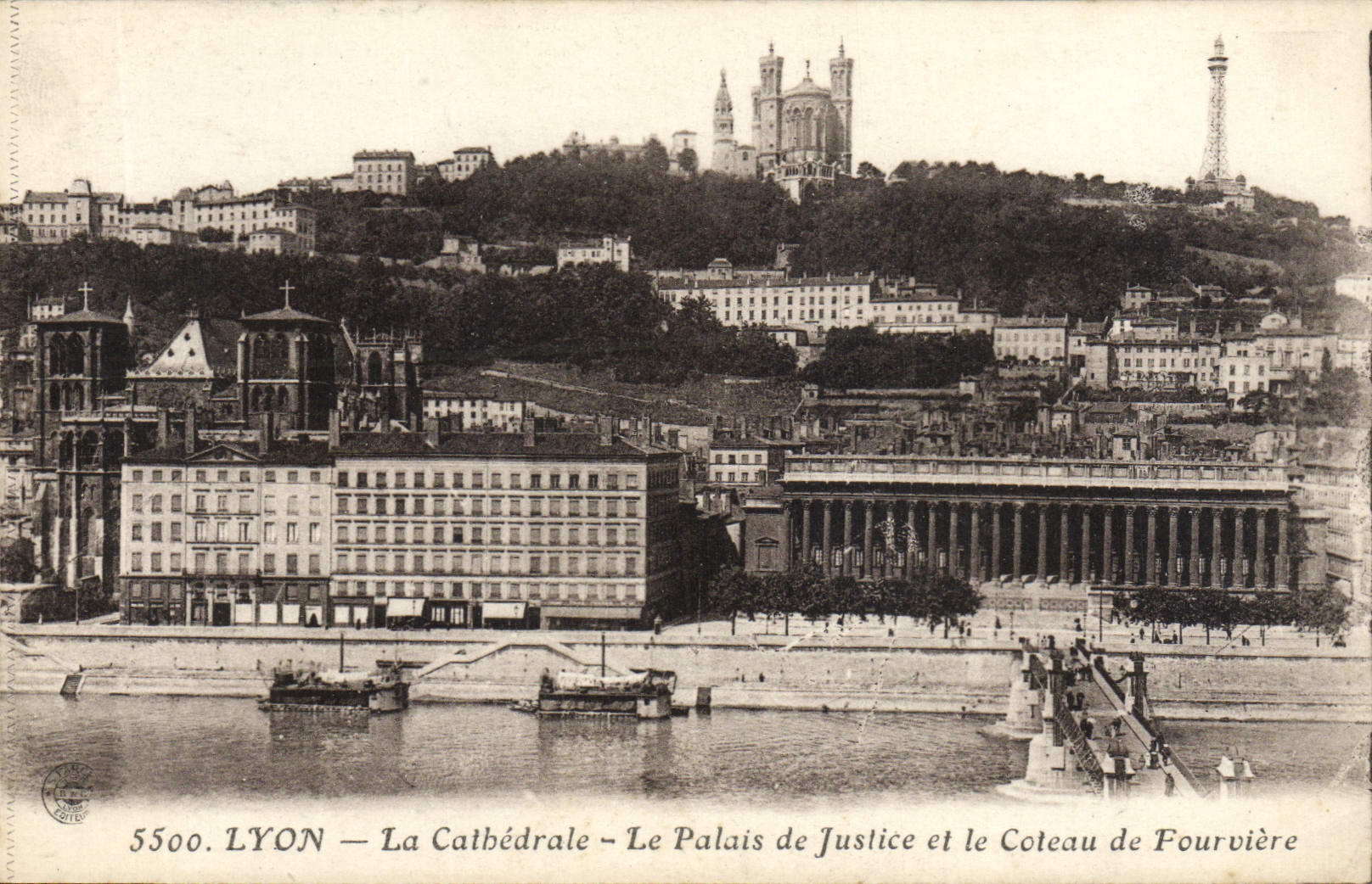 LYON — La Cathédrale — Le Palais de Justice et le Coteau de Fourvière — Éditeur : 5500