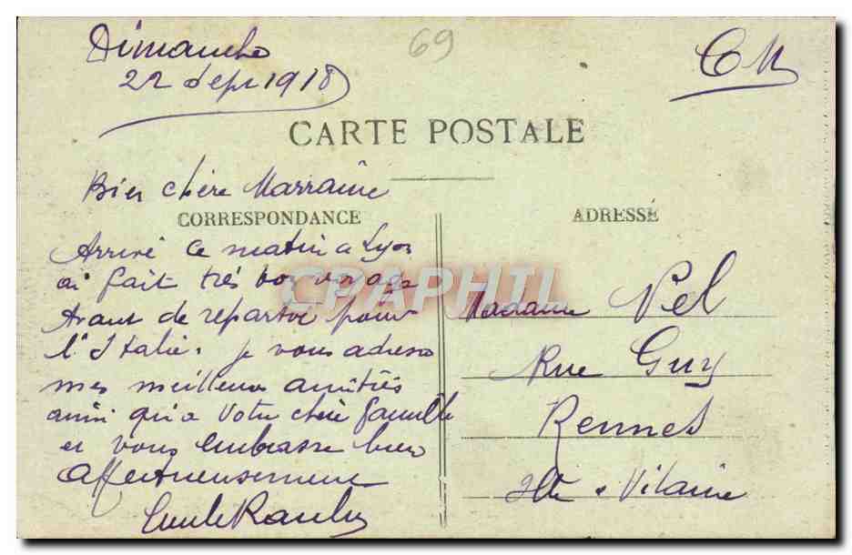 LYON — La Cathédrale — Le Palais de Justice et le Coteau de Fourvière — Éditeur : 5500 — Verso