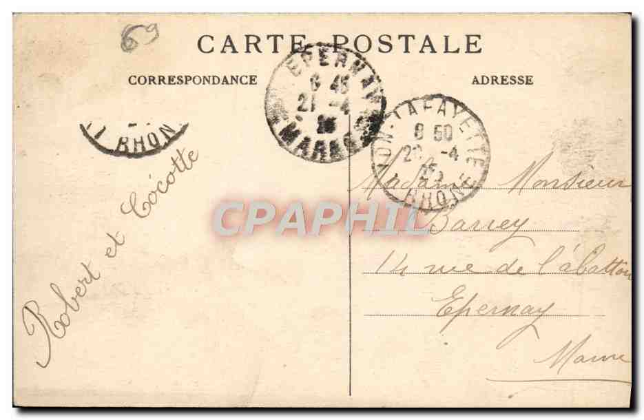 LYON — Pont de la Guillotière, Hôtel-Dieu et Coteau de Fourvière — E.R. — Verso