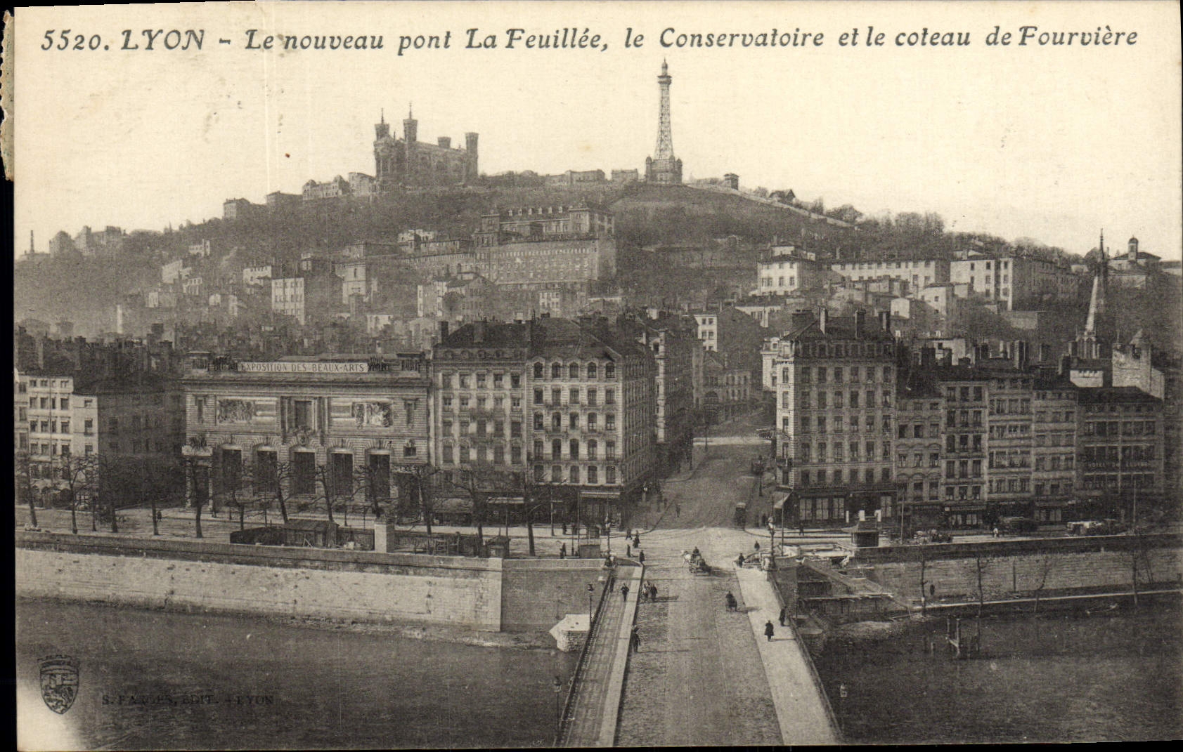 LYON - Der neue La Feuillée-Brücke, das Conservatorium und der Fourvière-Hügel — S. FARÈS, LYON, n° 5520
