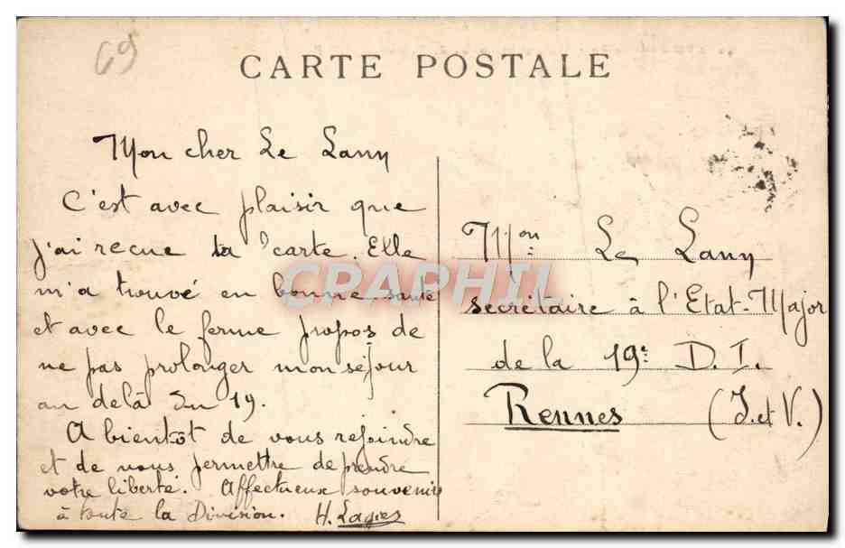 CPA Lyon Le Pont Morand et Coteau de Fourviere — Verso
