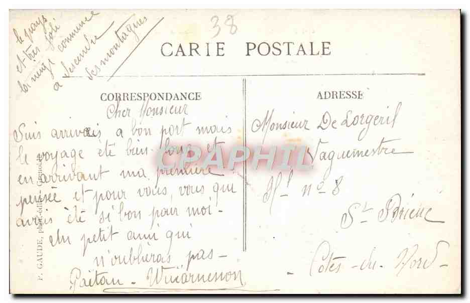 CPA Grenoble L'Ile Verte l'Isere et les Alpes — Rückseite