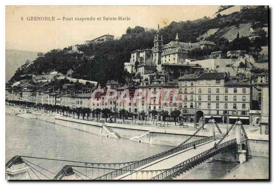 CPA Grenoble Pont Suspendu et Sainte Marie