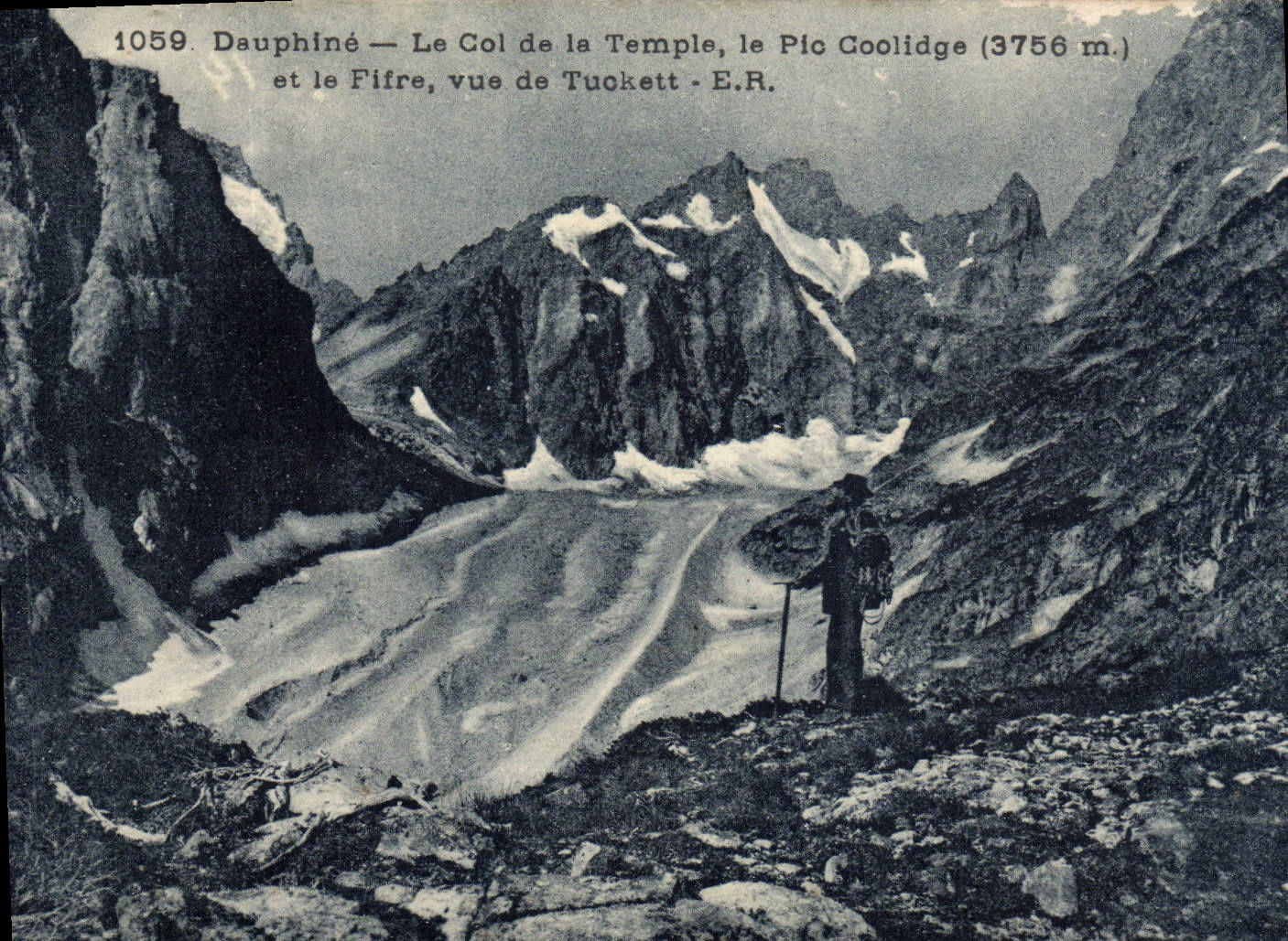 Dauphiné — Le Col de la Temple, le Pic Coolidge (3756 m.) et le Fifre, vue de Tuckett - E.R.