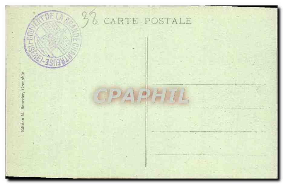 CPA La Grande Chartreuse Buste en marbre au dessus de l'entree de la chapelle mortuaire — Verso