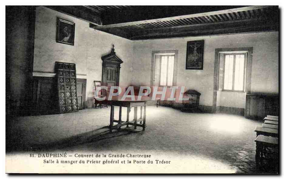 Dauphiné — Konvent der Grande-Chartreuse — Speisesaal des Generalkapitans und Tor zum Schatz