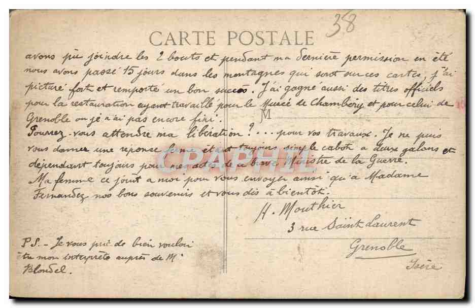 CPA Dauphine Massif du Pelvoux Vallee du Veneon — Verso