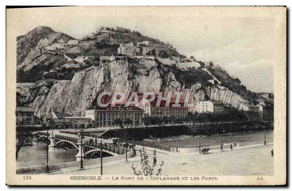 CPA Grenoble Le Pont De L'Esplanade Et Les Forts