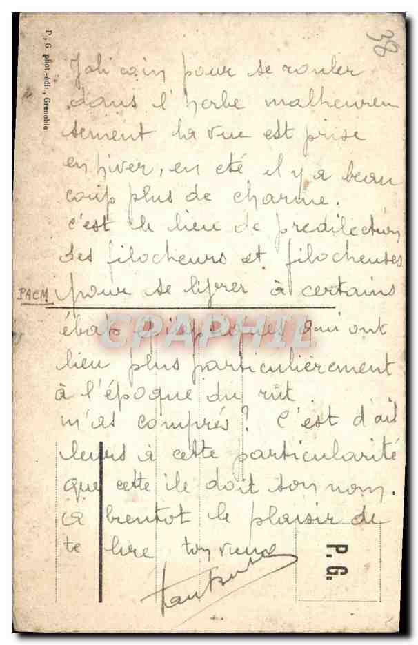 Grenoble - Bords de l'Isère et les Alpes - L'Île d'Amour — Verso