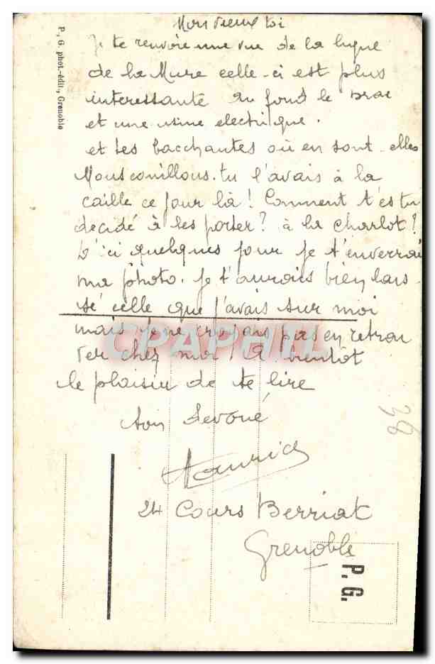 Dauphiné - Ligne de la Mure - Passage de la Rivoire - Le Drac et le Mont Aiguille — Verso