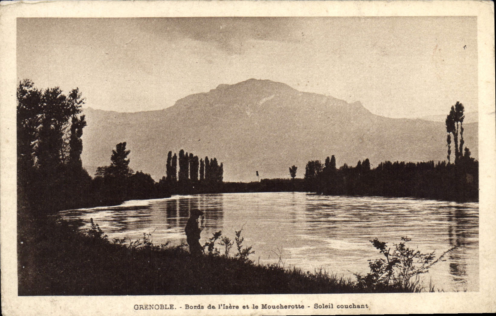 Grenoble - Bords de l'Isère et le Moucherotte - Soleil couchant