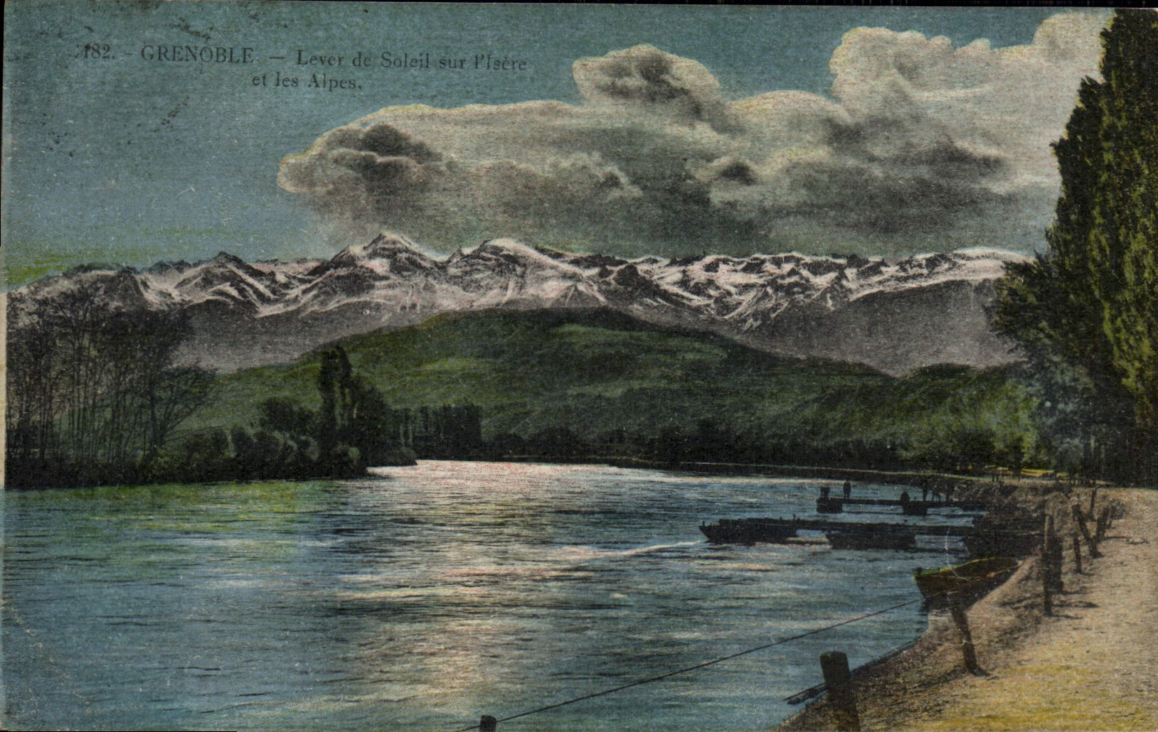 Grenoble — Lever de Soleil sur l'Isère et les Alpes — C. Baiffert, n°782
