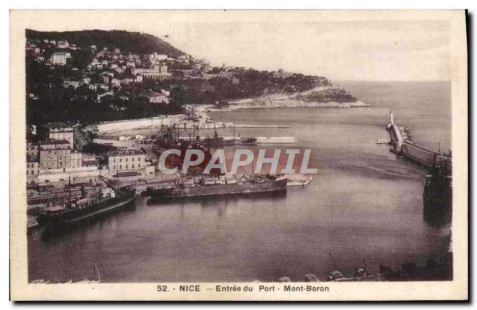 CPA Nice Entree du Port Mont Boron Bateaux
