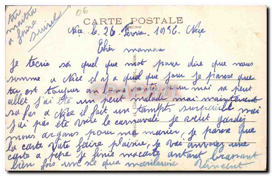 CPA Nice Entree du Port Mont Boron Bateaux — Verso