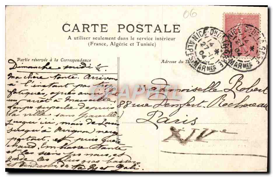 CPA Nice Vue generale Prise du Mont Boron — Rückseite