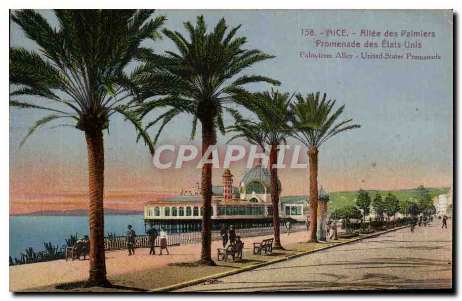 CPA Nice Allee des Palmiers Promenade des Etas Unis
