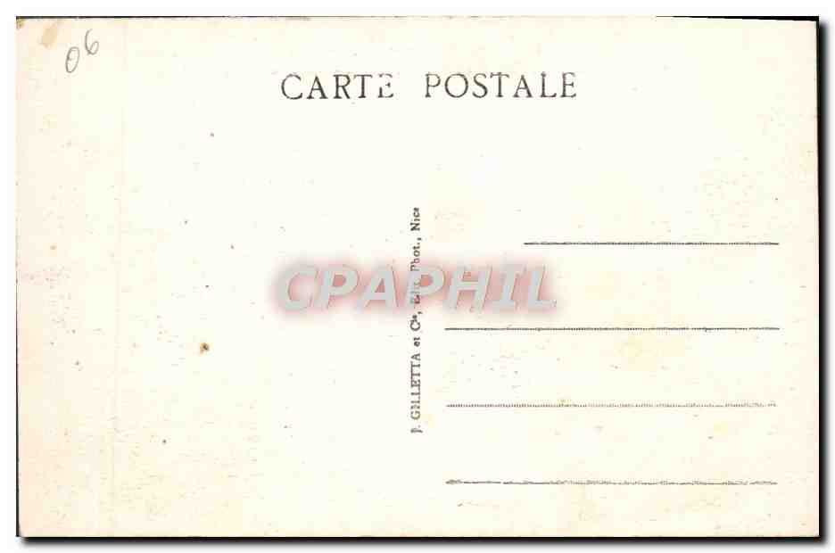 CPA Menton a Cannes Cote d'Azur a Vol d'Aeroplane — Rückseite