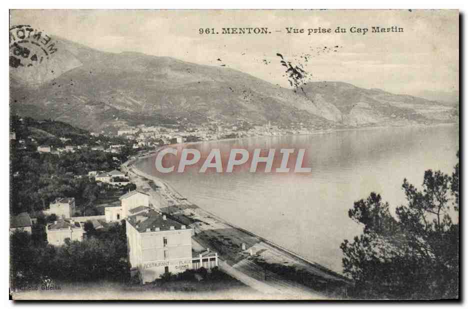 CPA Menton Vue Prise du Cap Martin