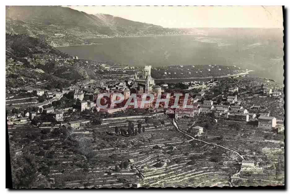 Vue panoramique sur la Turbie, le Cap Martin et Bordighera (Italie) — Édition de la Compagnie de Fabrication André Leconte — n° 66