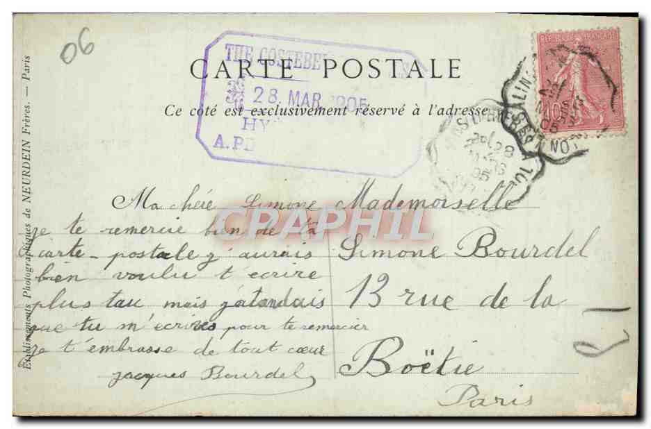 CPA Antibes Vue Prise de la Gravette — Rückseite