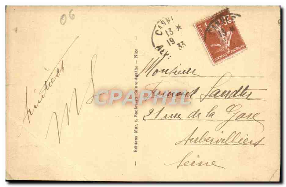 CPA Cannes Vue Generale et les Iles de Lerins — Rückseite