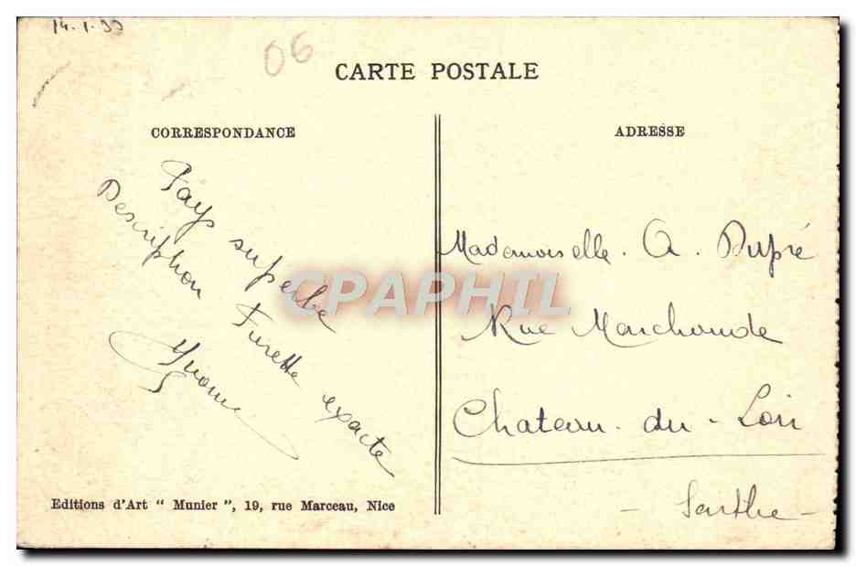CPA Nice Le Jardin Albert 1er et la Jetee Promenade — Rückseite