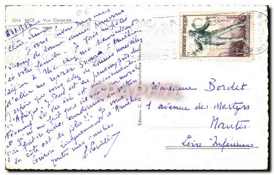 CPM Nice Vue generale — Verso