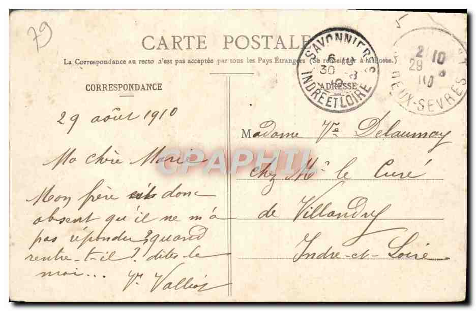 St-Maixent - Les Promenades — Vve Valliot, Editeur — Verso