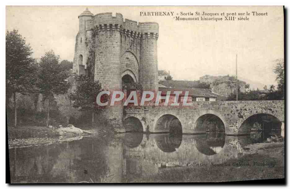 CPA Parthenay Sortie St Jacques et Pont sur le Thouet 