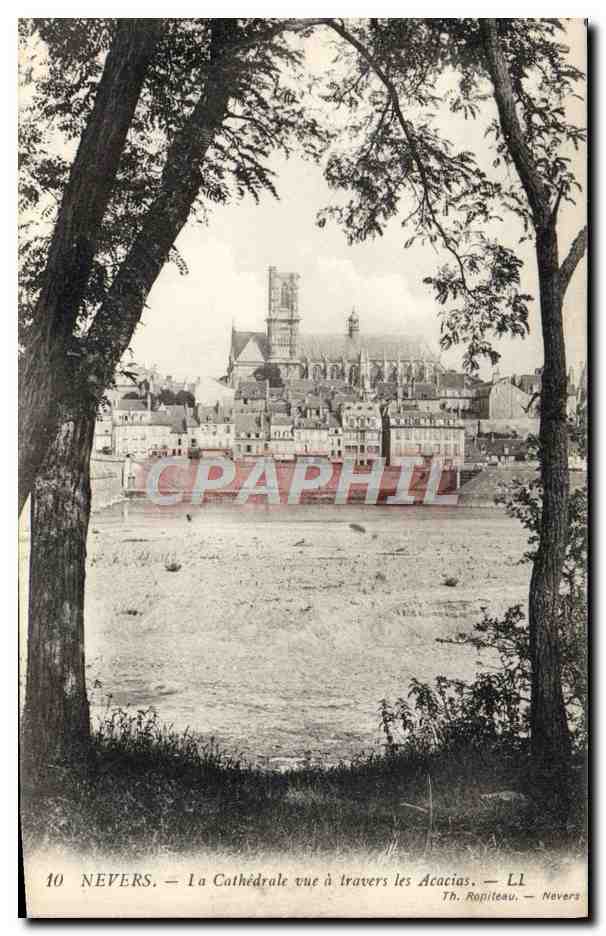 Nevers — La Cathédrale vue à travers les Acacias — Th. Ropiteau, N° L1