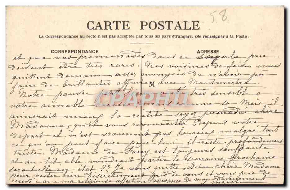 CPA Nevers Maison Mere des Soeurs de la Charite Couvent Saint Gildard  — Back