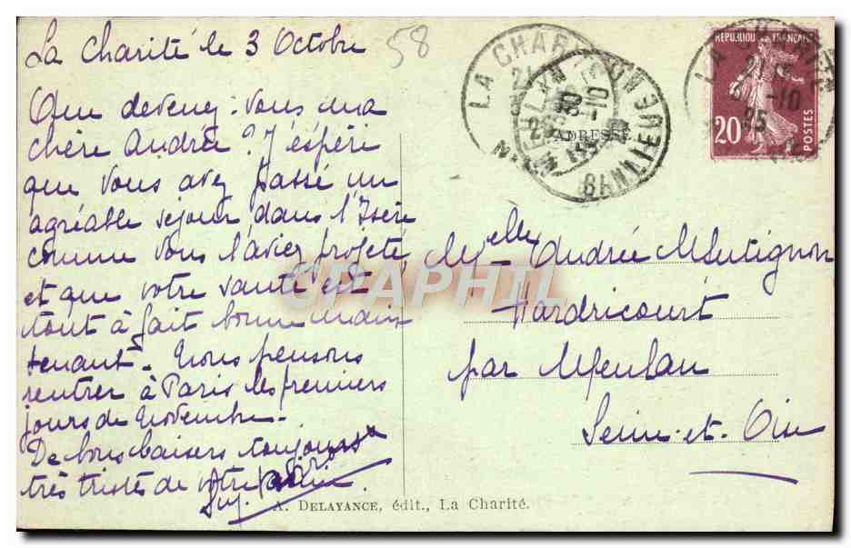 CPA La Charite Sur Loire Sur la Terrasse — Rückseite