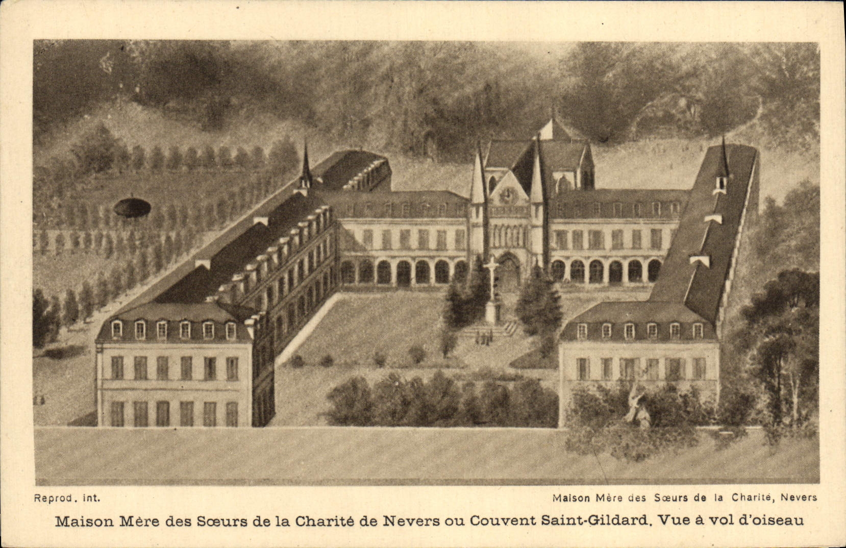 CPA Maison mere des soeurs de la Charite de Nevers ou couvent Saint Gildard Vue a vol d'osieau