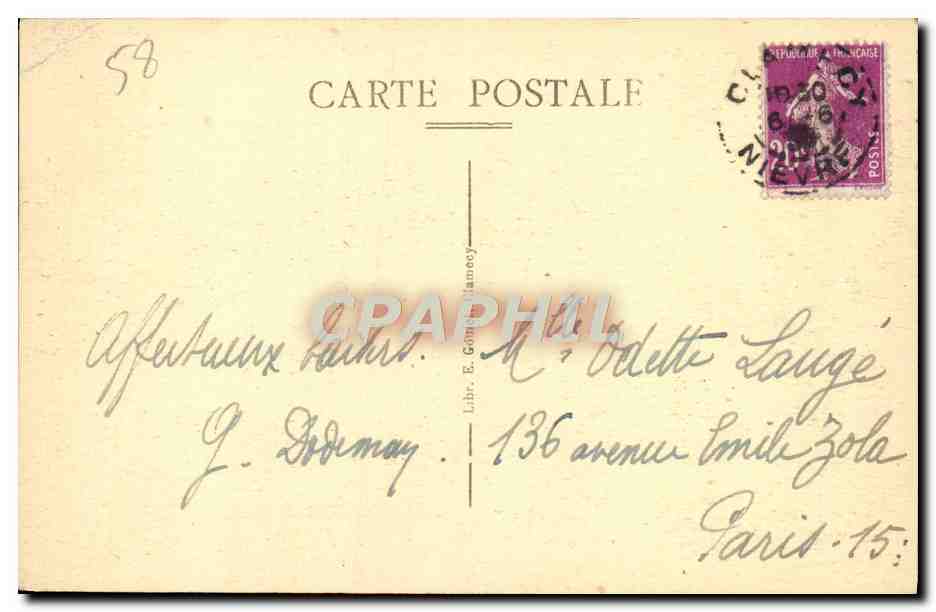 CPA Clamecy Le Crot Pinson et la Vallee de l'Yonne pris de la tour St Martin — Rückseite