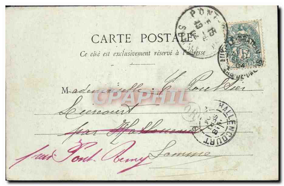 Auxi-le-Château — Hôtel de Ville et Église — J. Vassour éditeur — Verso