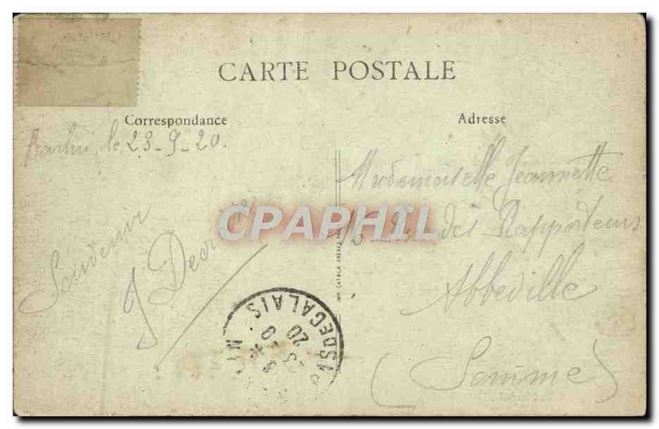 CPA Barlin Apres la Guerre et la Portail de l'Eglise Militaria  — Rückseite