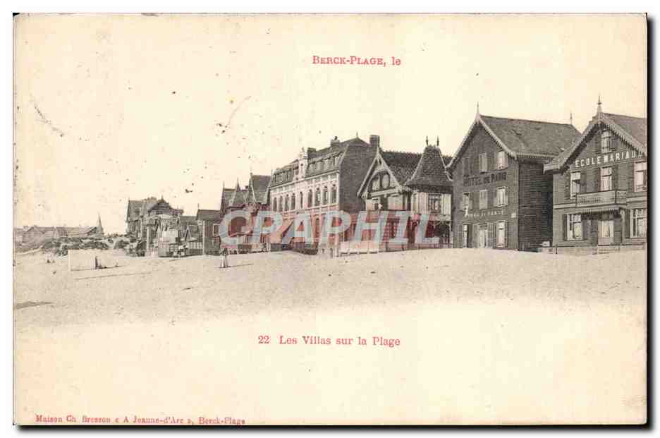 CPA Berck Plage Les villas sur la plage Ecole Mariaud