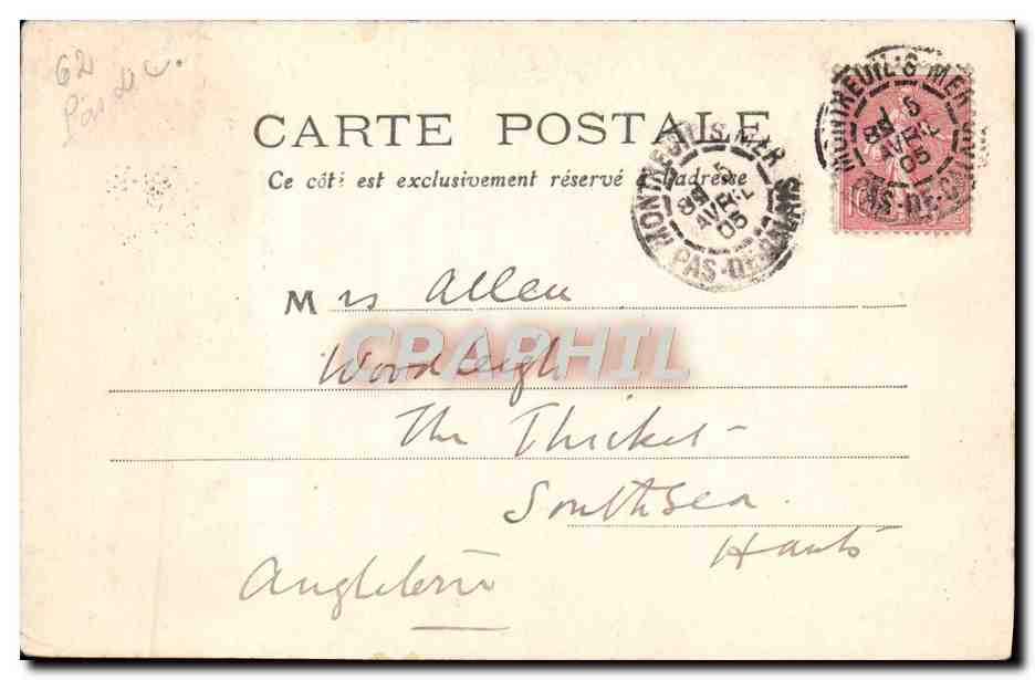 Montreuil-sur-Mer — La Grande Rue — M. C. F. Issy (Seine) n°4 — Verso