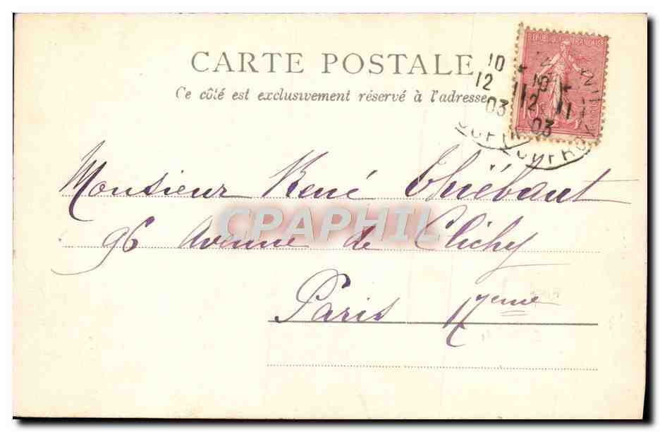 CPA Paris La Rue de Rivoli — Rückseite