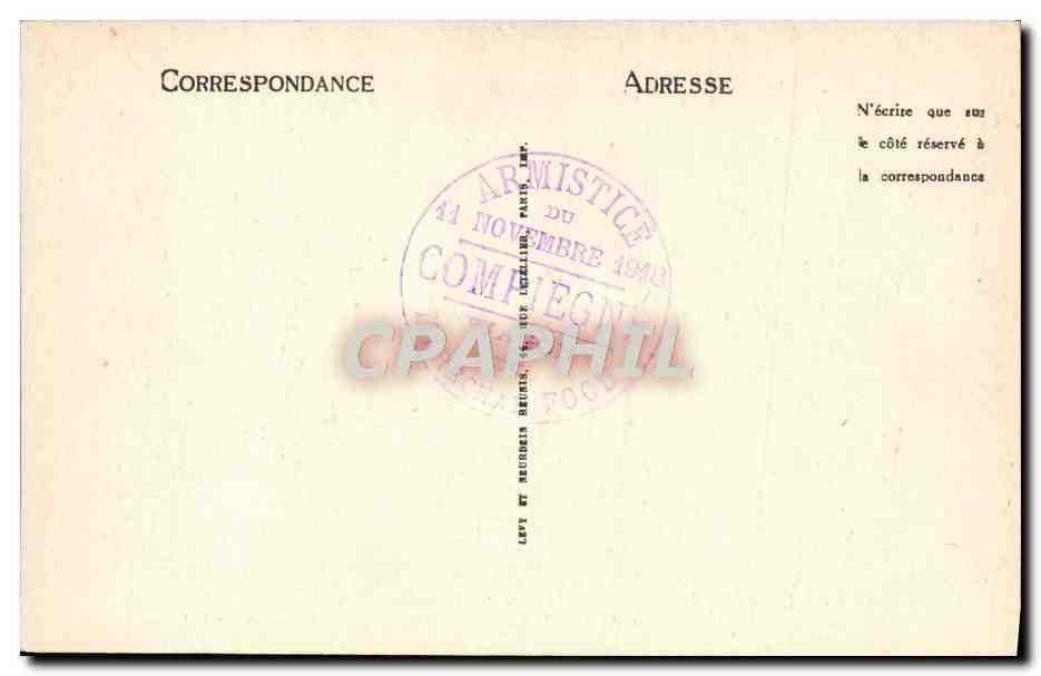 CPA Foret de Compiegne Le Wagon du Marechal Foch Militaria — Rückseite
