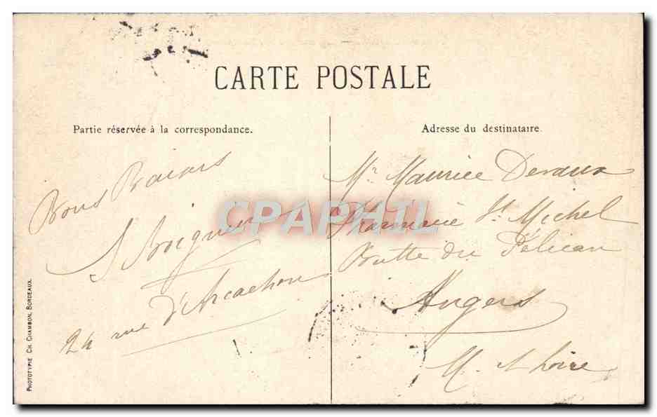 CPA Bordeaux Eglise Saint Michel Tramway — Verso