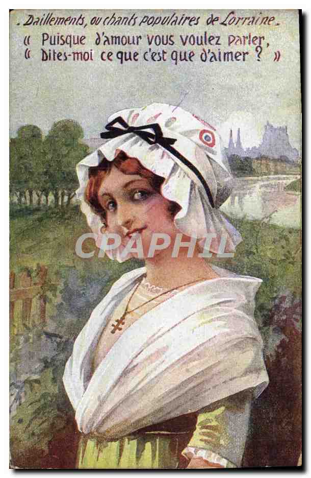 CPA Femme Folklore Lorraine
