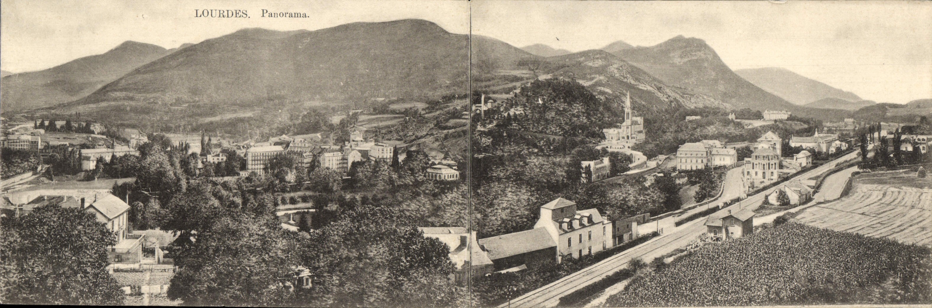 CPA CARTE TRIPLE Lourdes Panorama