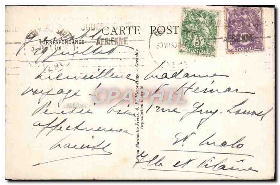 Grenoble - Vue Générale, l'Isère et les Alpes — Édition Martinotto Frères — Reverso