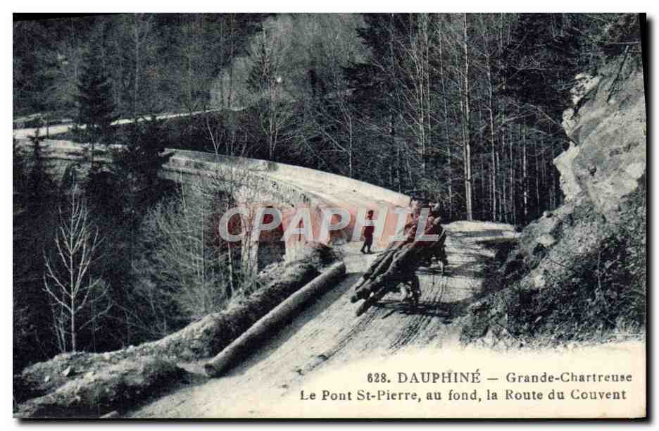 Dauphiné — Grande-Chartreuse — Le Pont St-Pierre, au fond, la Route du Couvent