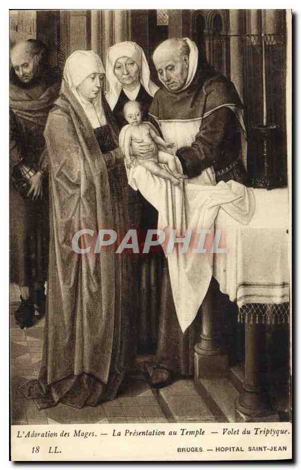 CPA L'Adoration des Mages La presentation au Temple Bruges Hopital Saint Jean