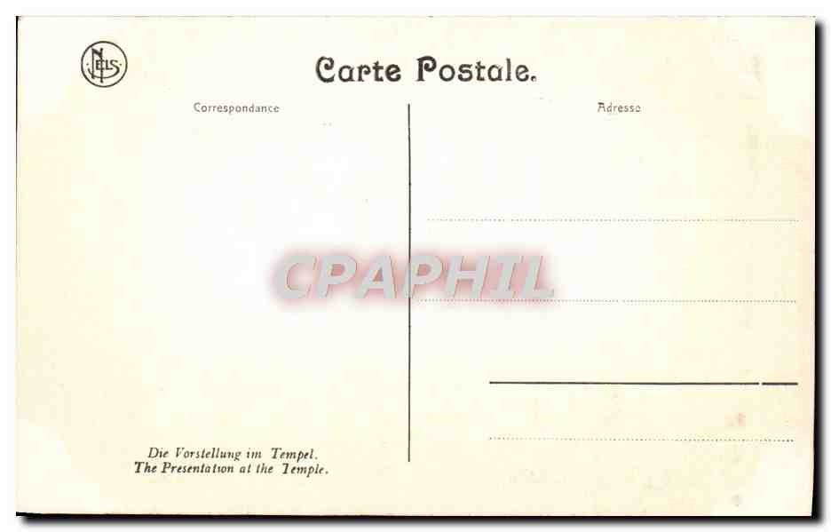 CPA L'Adoration des Mages La presentation au Temple Bruges Hopital Saint Jean — Verso